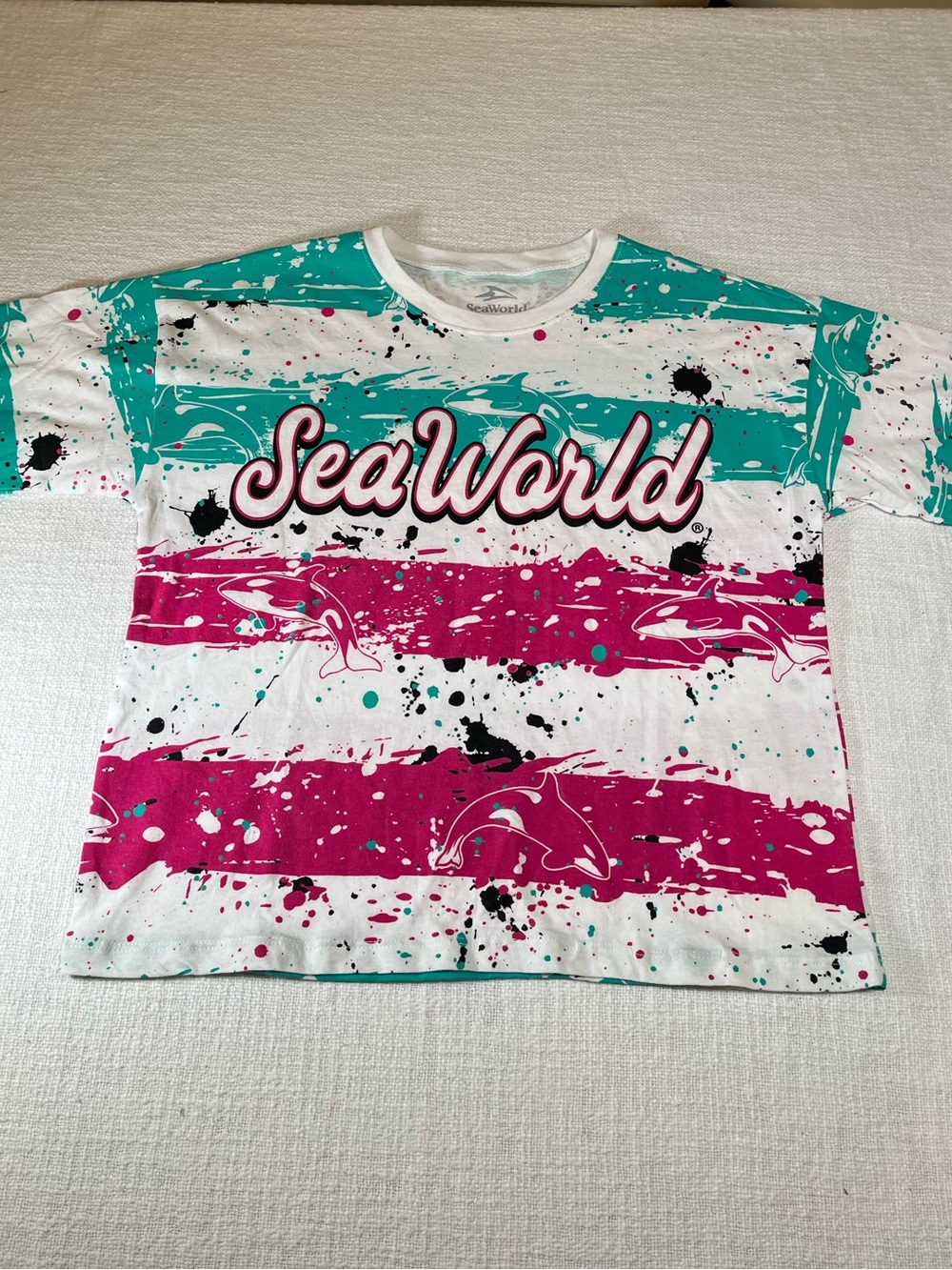 SeaWorld Dolphin Graphic Logo Crew Neck Short Sleeve Cotton Tee Men's Size S
